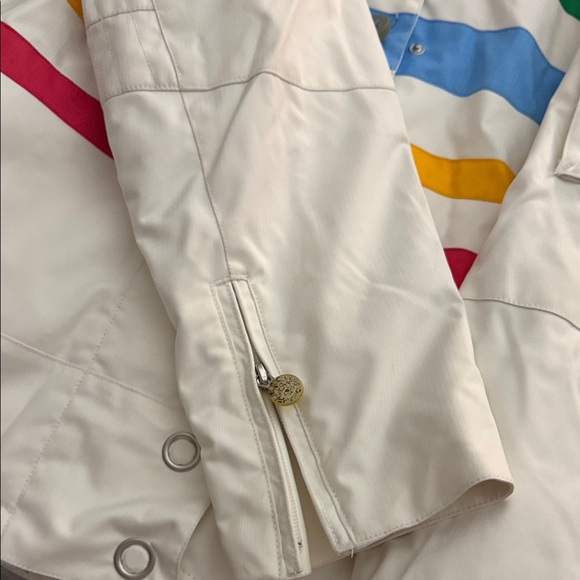 Vintage Ober Meyer Insulated Coat Jacket Parka Ski Snow Striped Womens size 12 - Picture 5 of 8